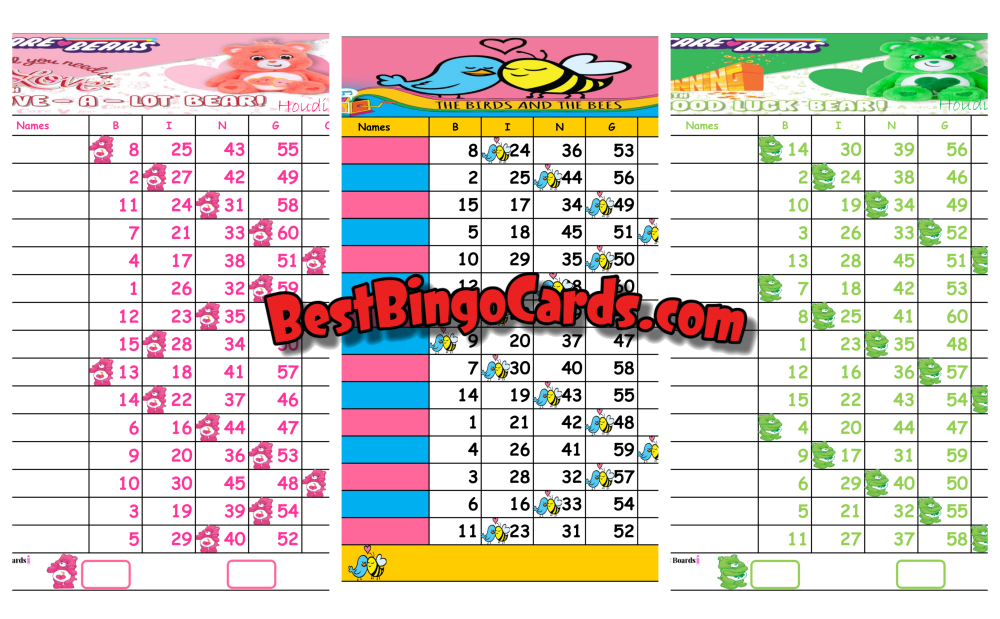 Bingo Boards 1-15 Line - Houdini 3 Pack 75 Ball Sets