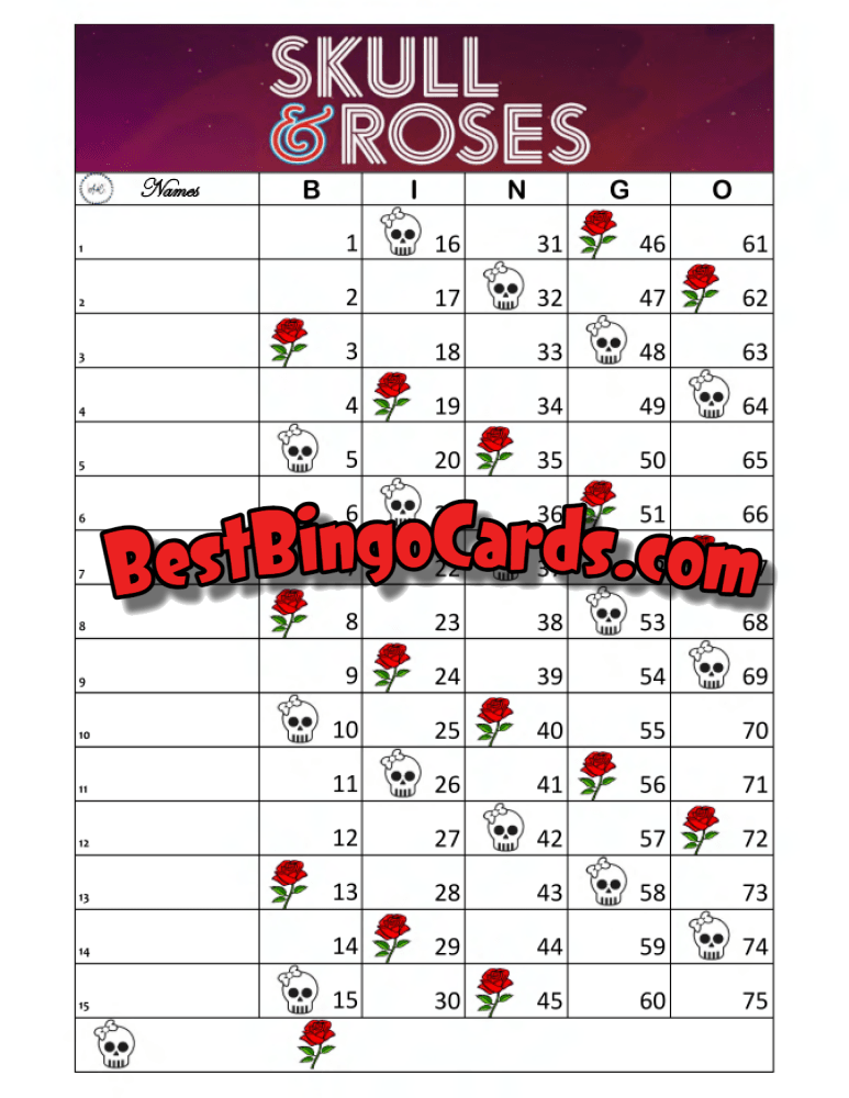 Skull And Roses Straight Mixed