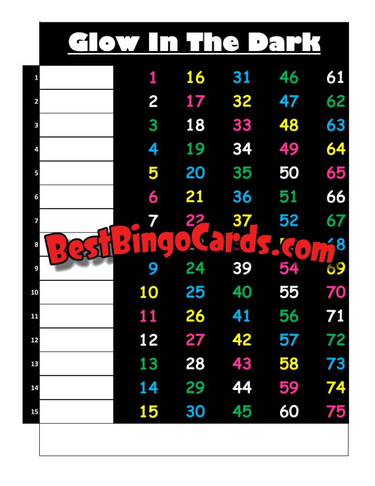 Glow In The Dark Straight And Mixed