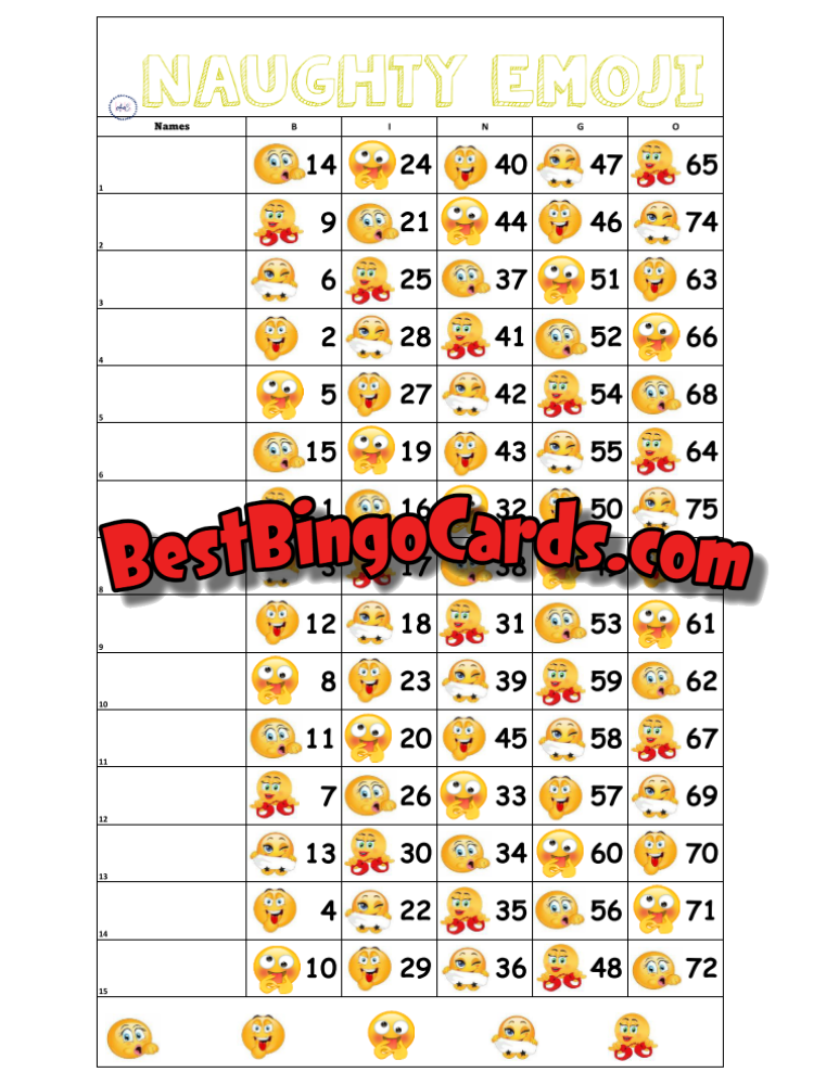 Naughty Emoji 15 Straight And Mixed