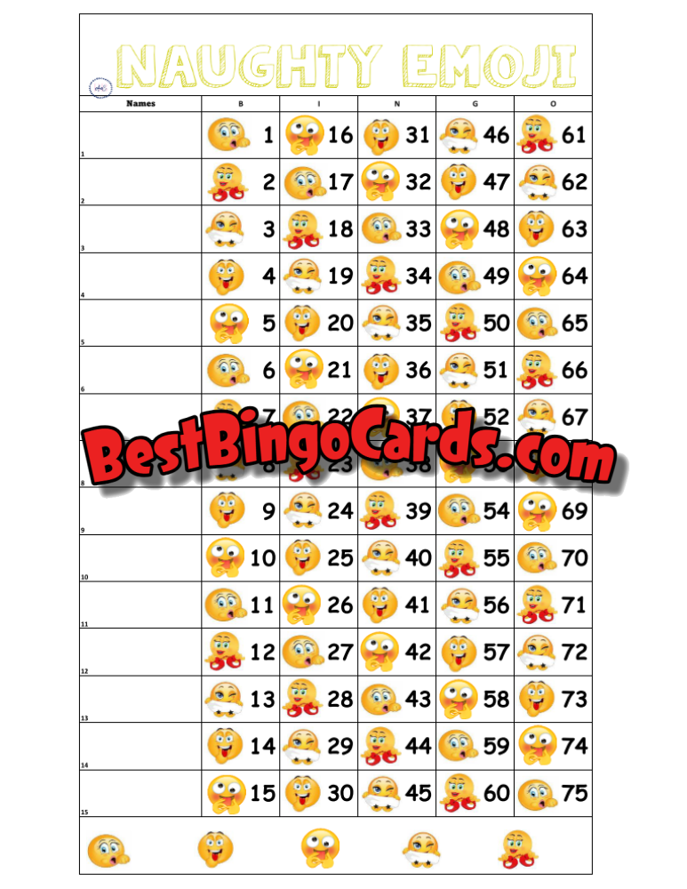 Naughty Emoji 15 Straight And Mixed
