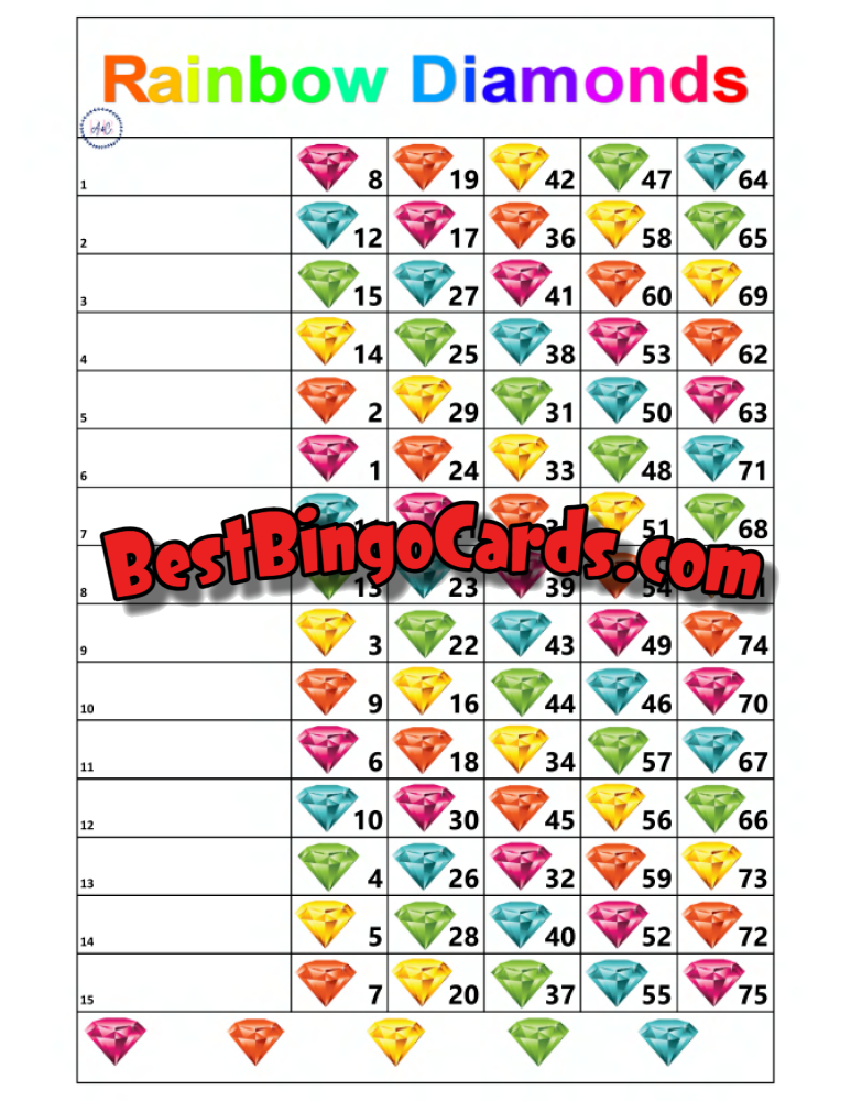 Rainbow Diamonds 15 Straight And Mixed