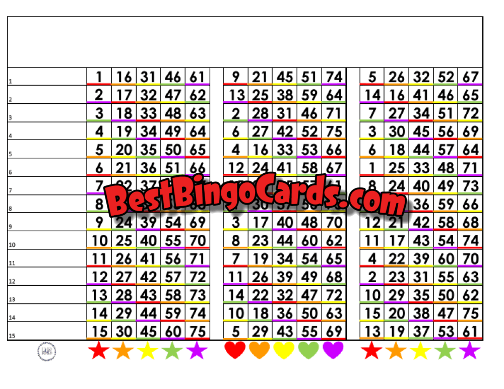 Rainbow Triple Board Straight And Mixed 15 Lines
