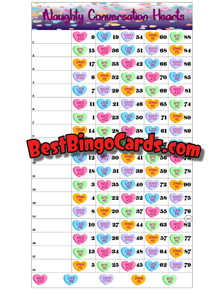 Naughty Conversation Hearts 18 Straight And Mixed