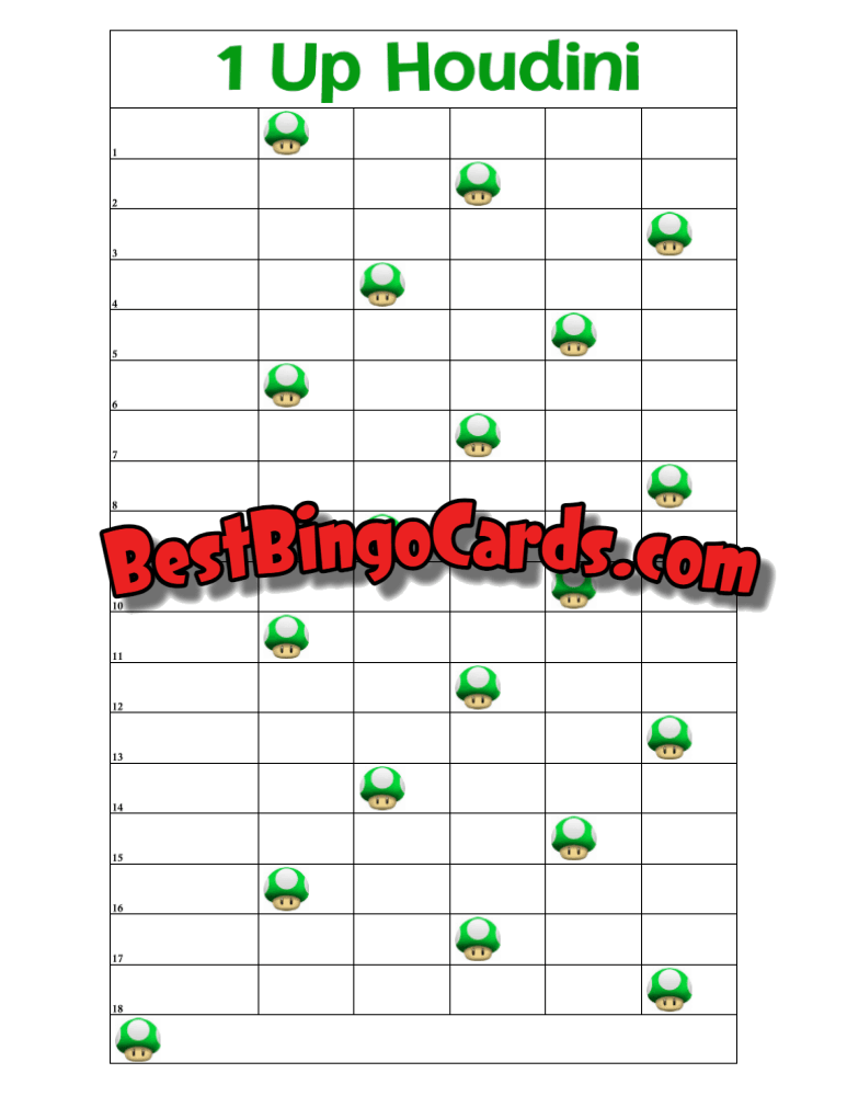 1 Up Houdini 18 Lines Blank