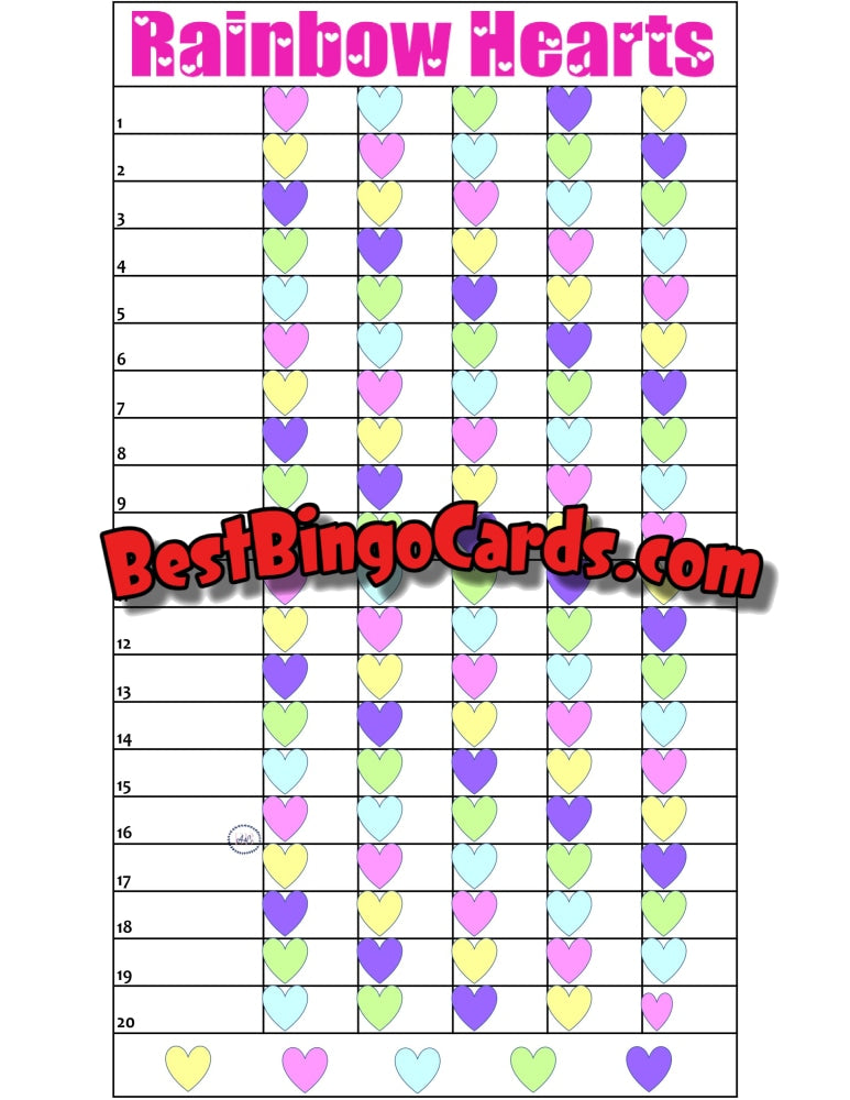 Hearts 20 Line Blank