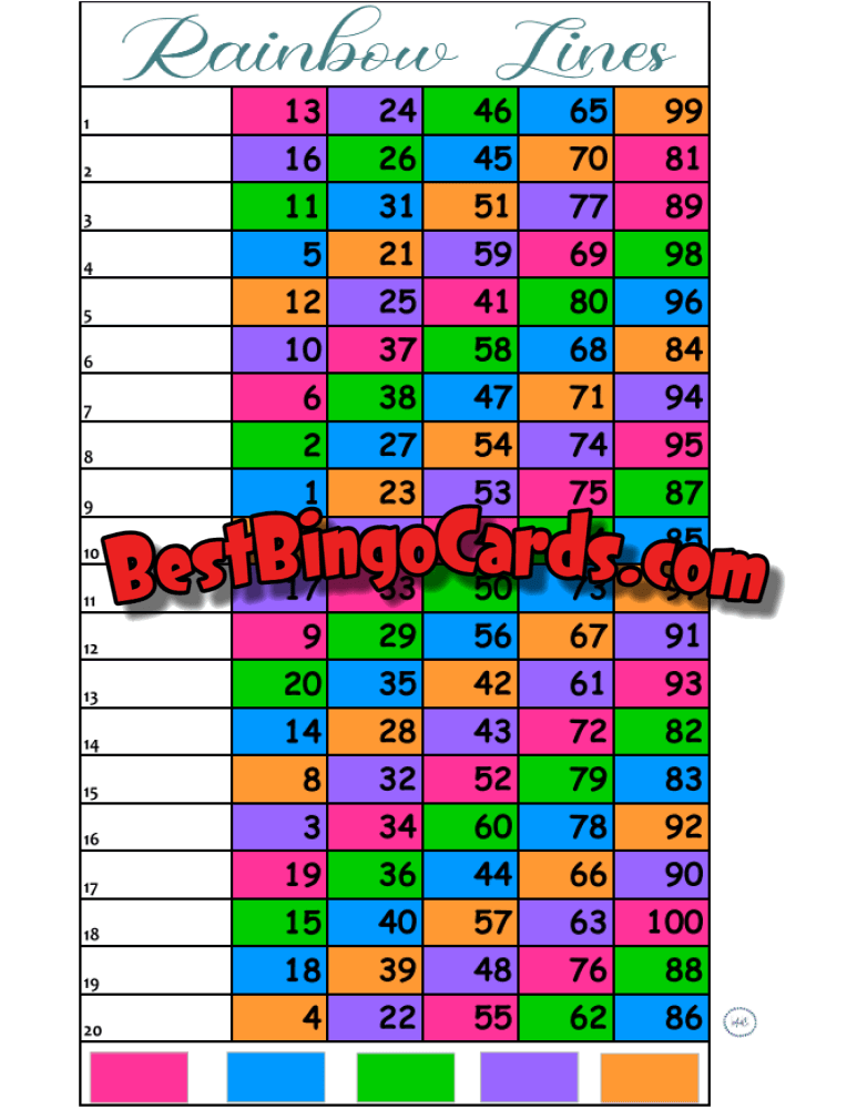 Rainbow Lines 20 Lines Straight And Mixed