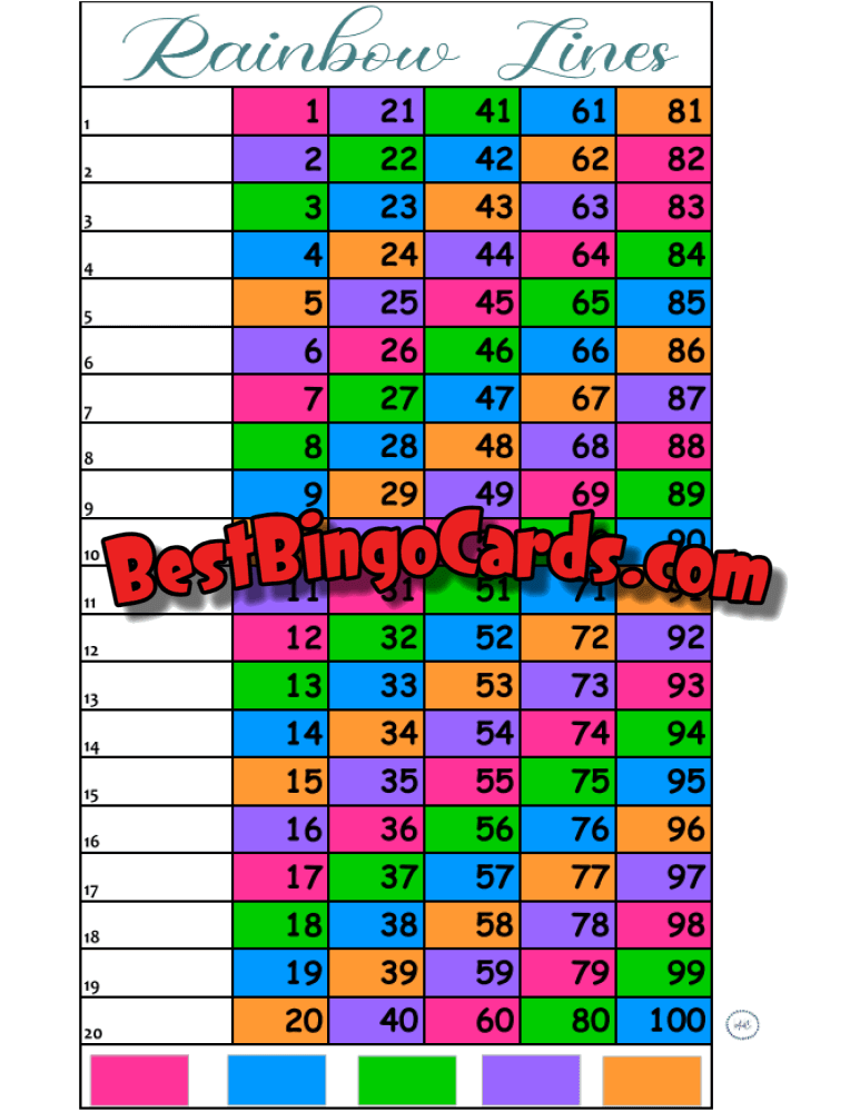 Rainbow Lines 20 Lines Straight And Mixed
