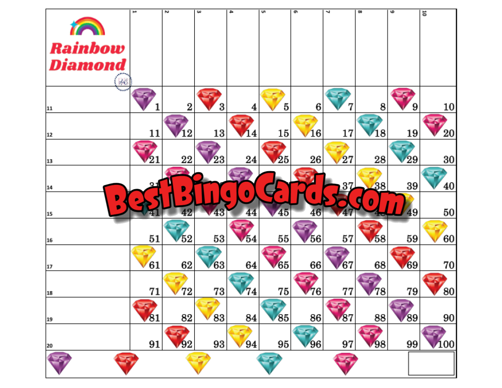 100 Rainbow Diamonds