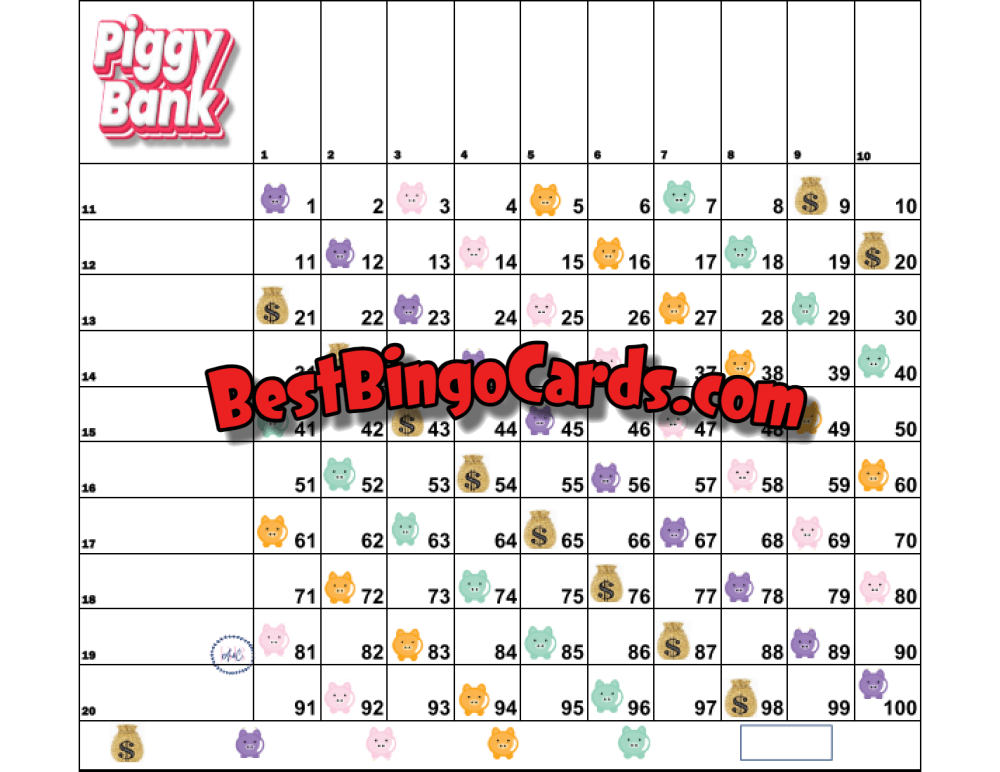 100 Piggy Bank Grid