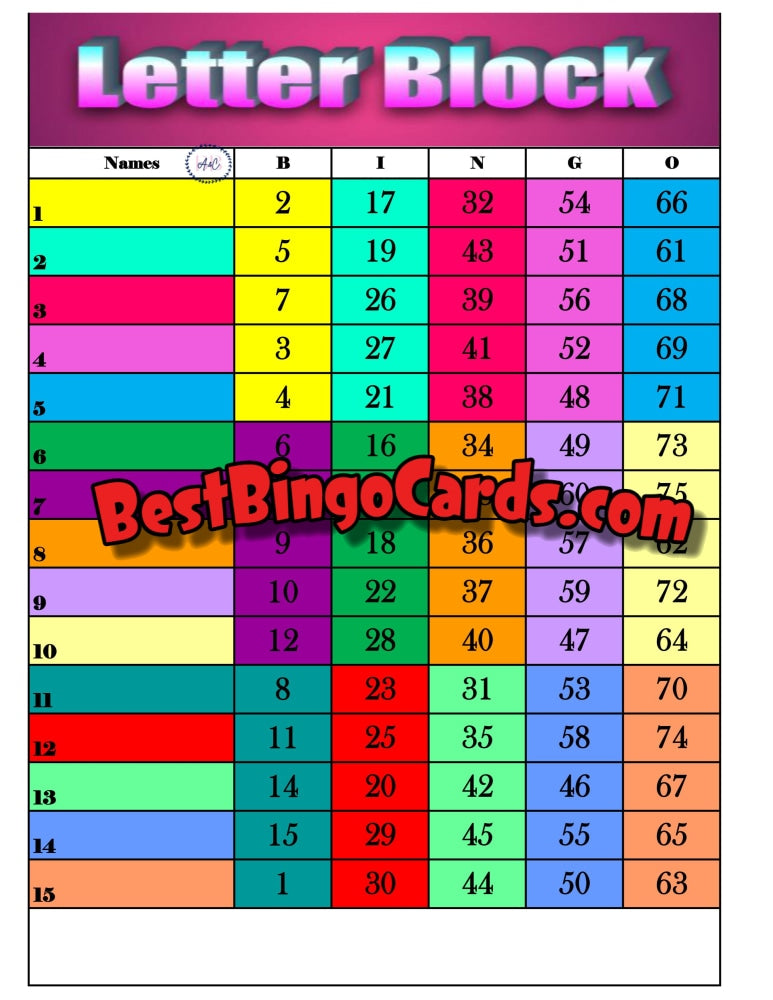 Letter Block Straight And Mixed