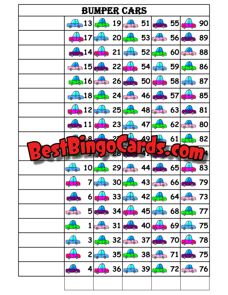 Bumper Cars 18 Straight And Mixed