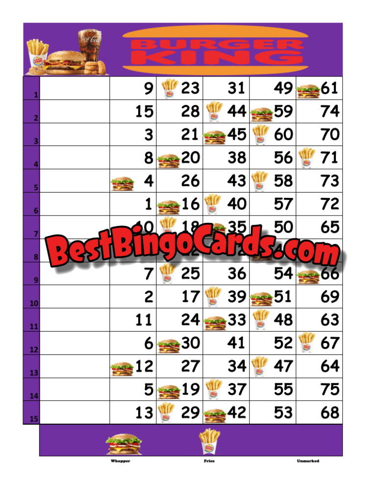 Burger King Straight And Mixed