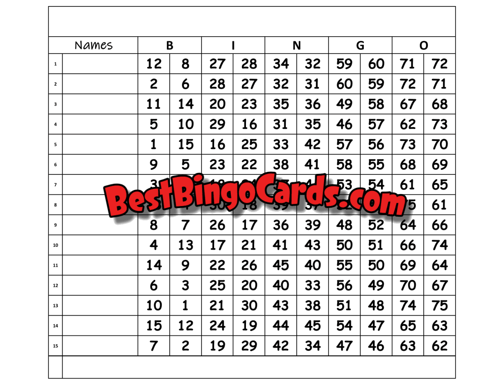 Double Bingo Same Line