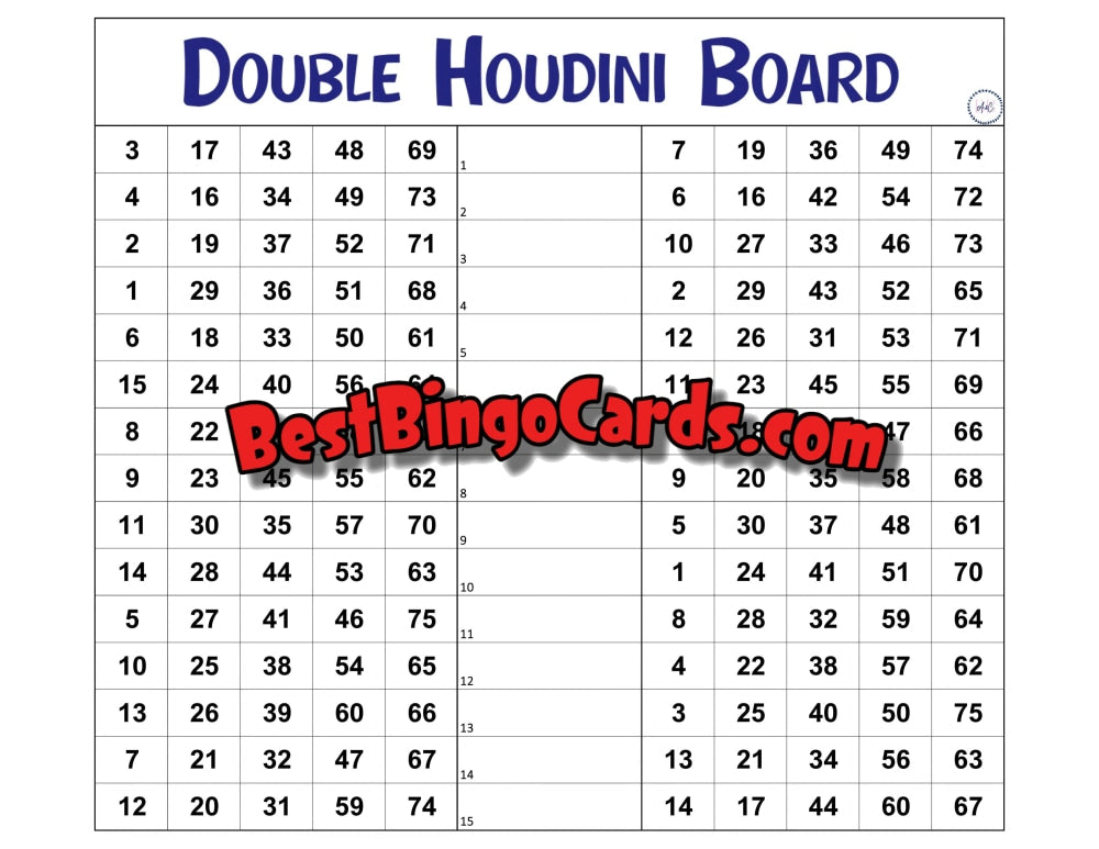 Double Houdini Board 15 Lines Bingo Sets