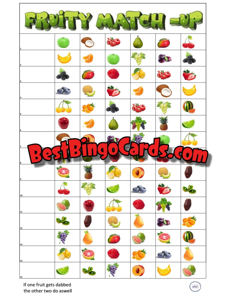 Fruit Match-Up Blank