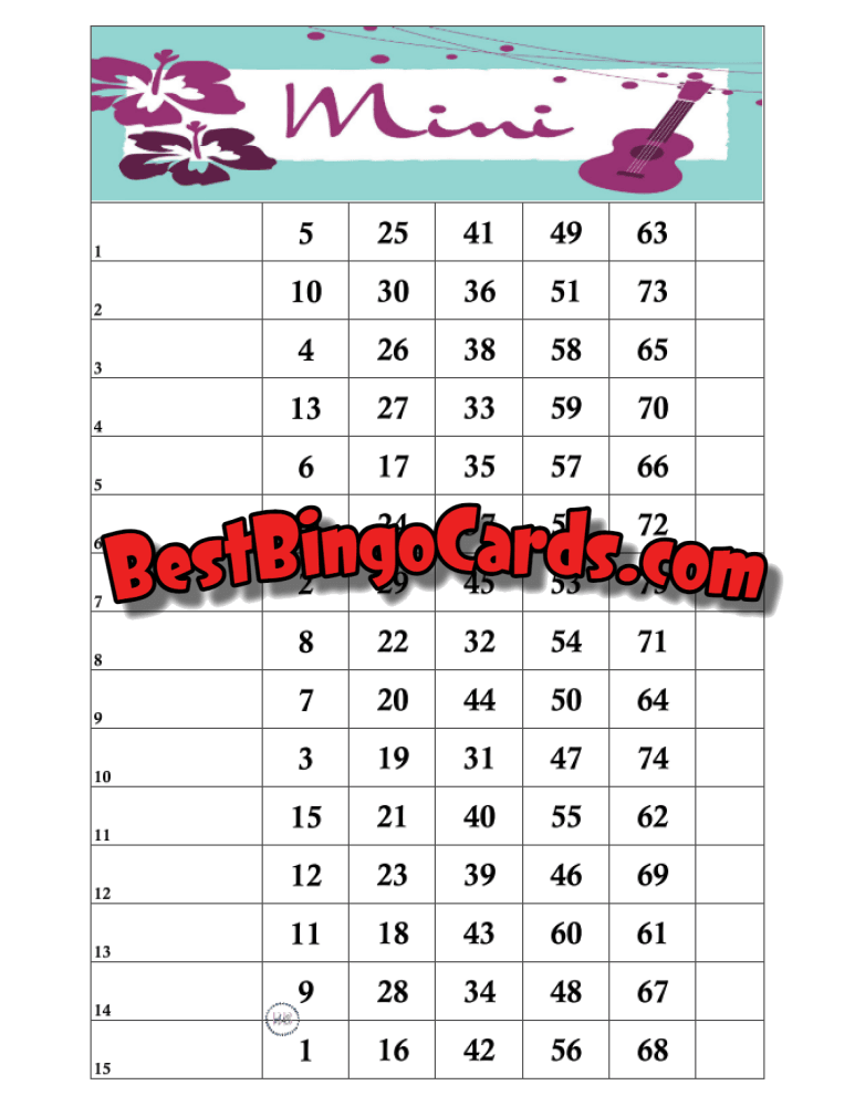 Hawaii Mini Straight And Mixed