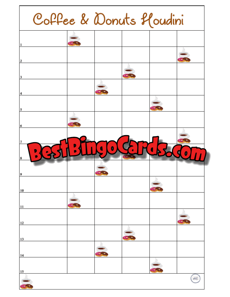 Houdini Coffee And Donuts 15 Lines Blank