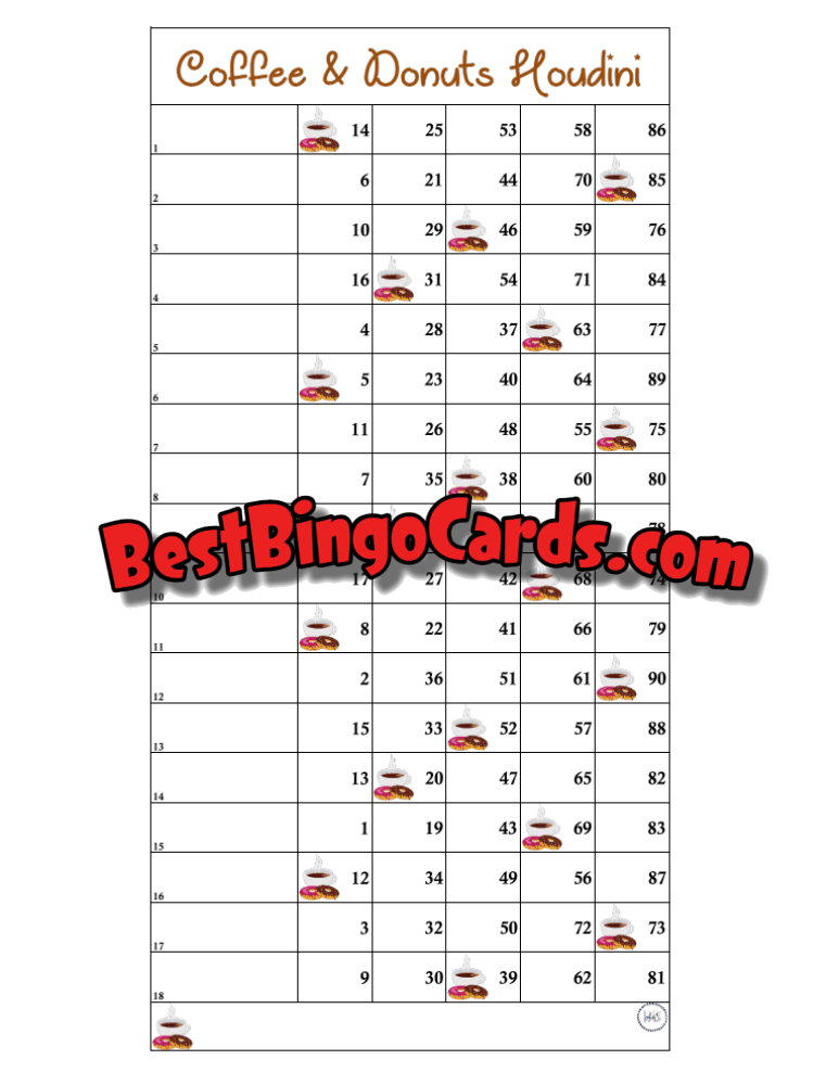 Houdini Coffee And Donuts 18 Lines