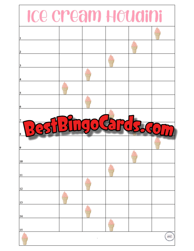 Houdini Ice Cream 15 Lines Blank