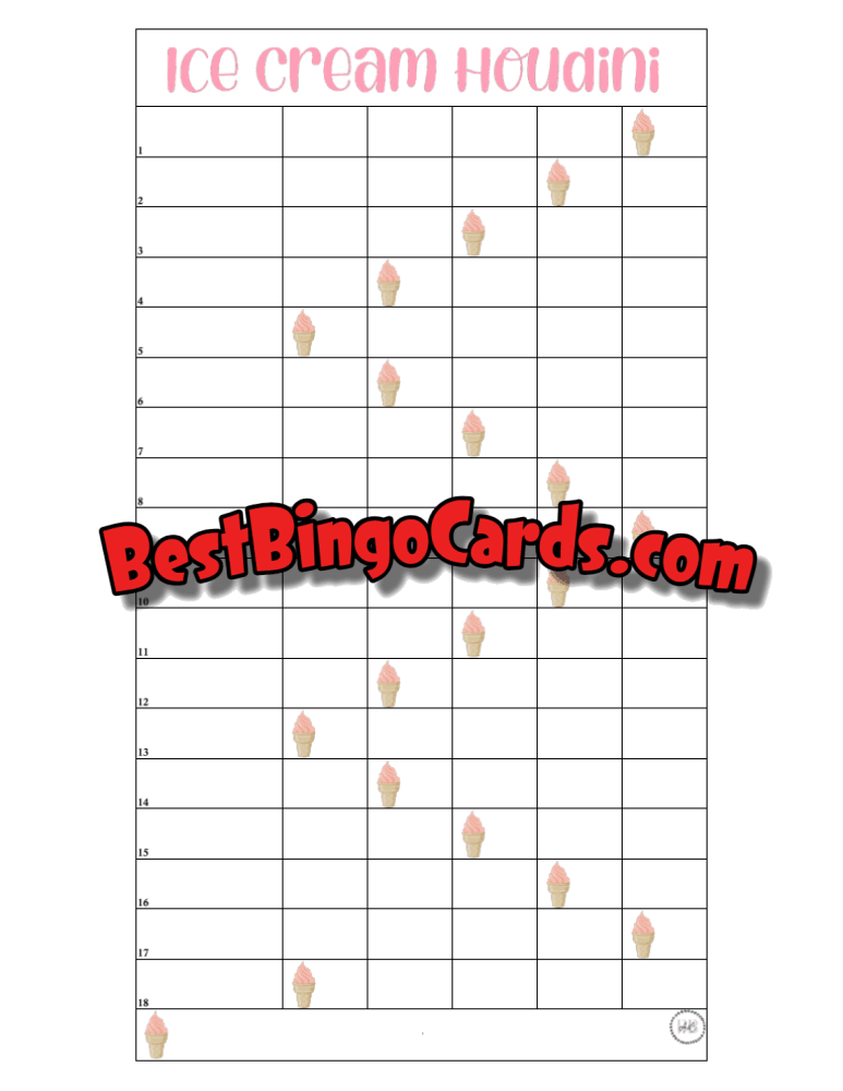 Houdini Ice Cream 18 Lines Blank