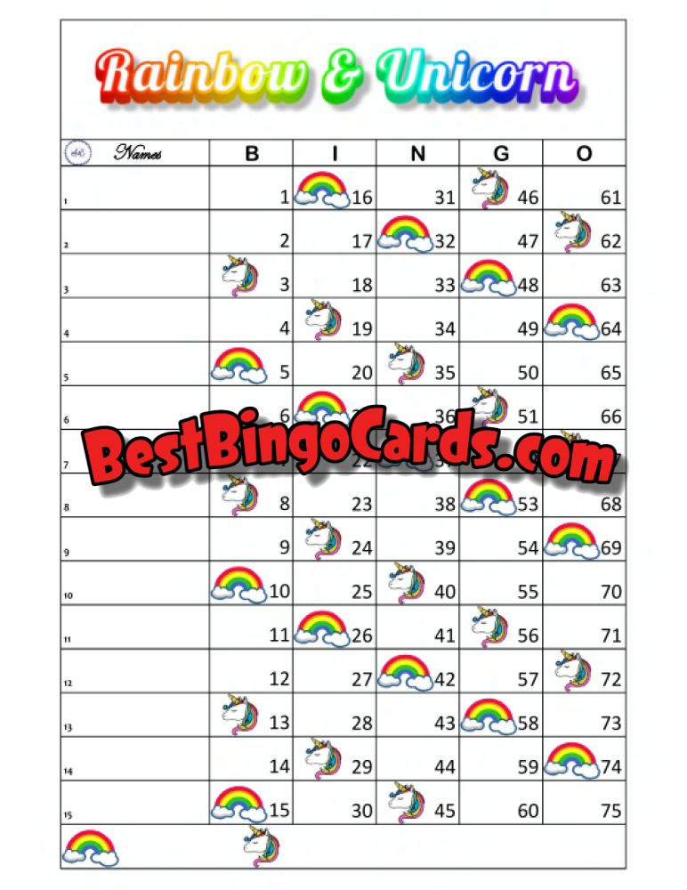 Rainbow And Unicorn Straight Mixed