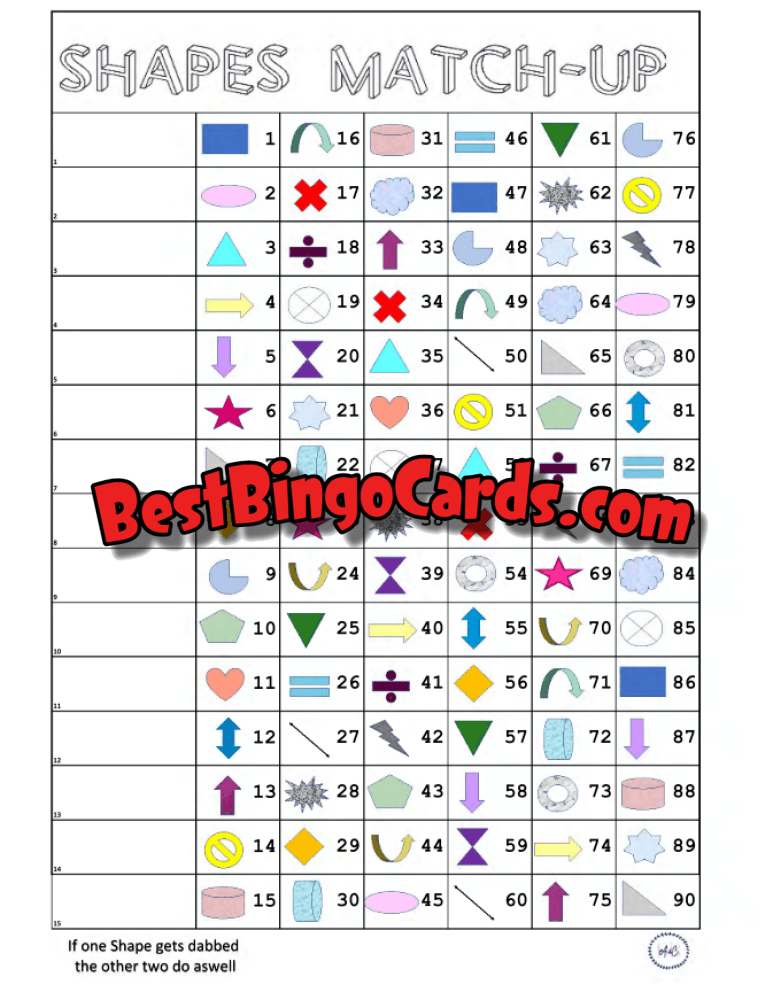 Shapes Match-Up Straight And Mixed