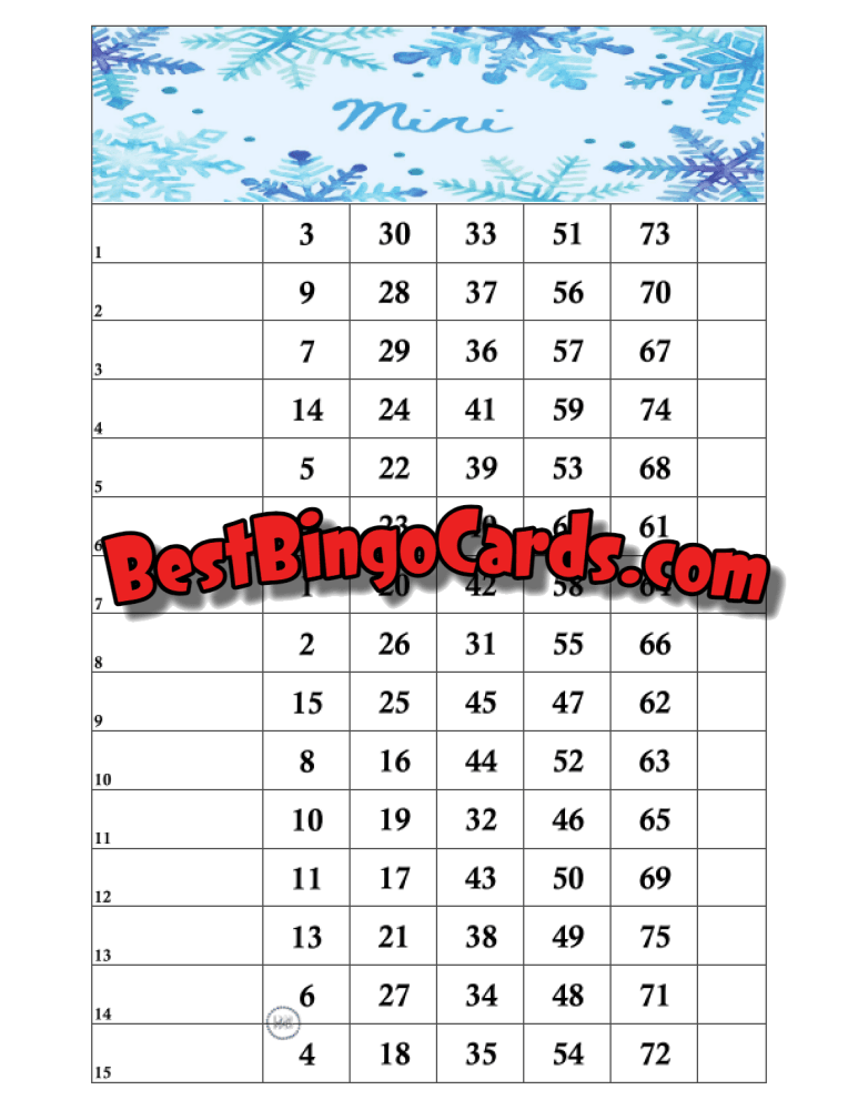 Snowflakes Mini Straight And Mixed