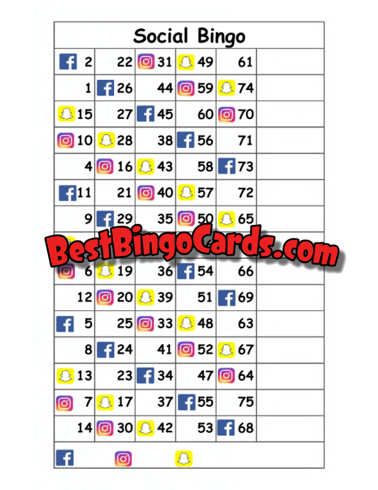 Social Bingo Straight And Mixed