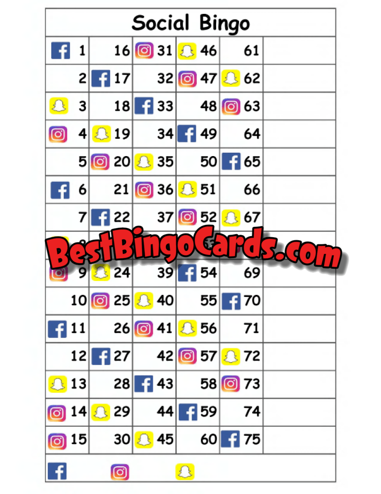 Social Bingo Straight And Mixed