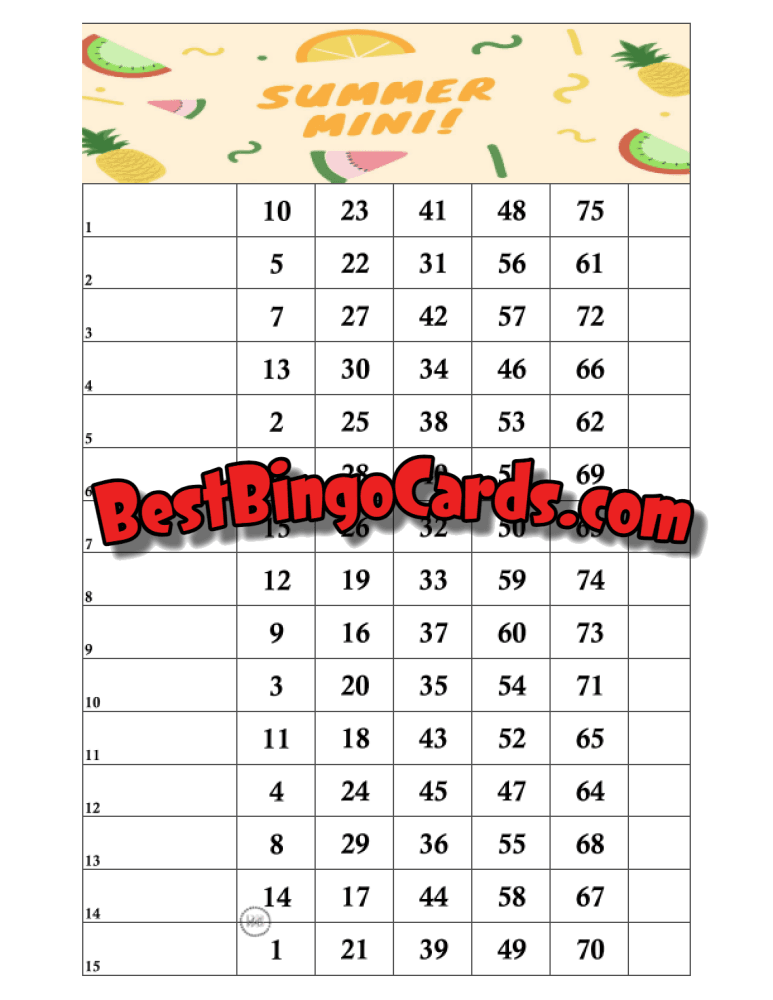 Summer Mini Straight And Mixed