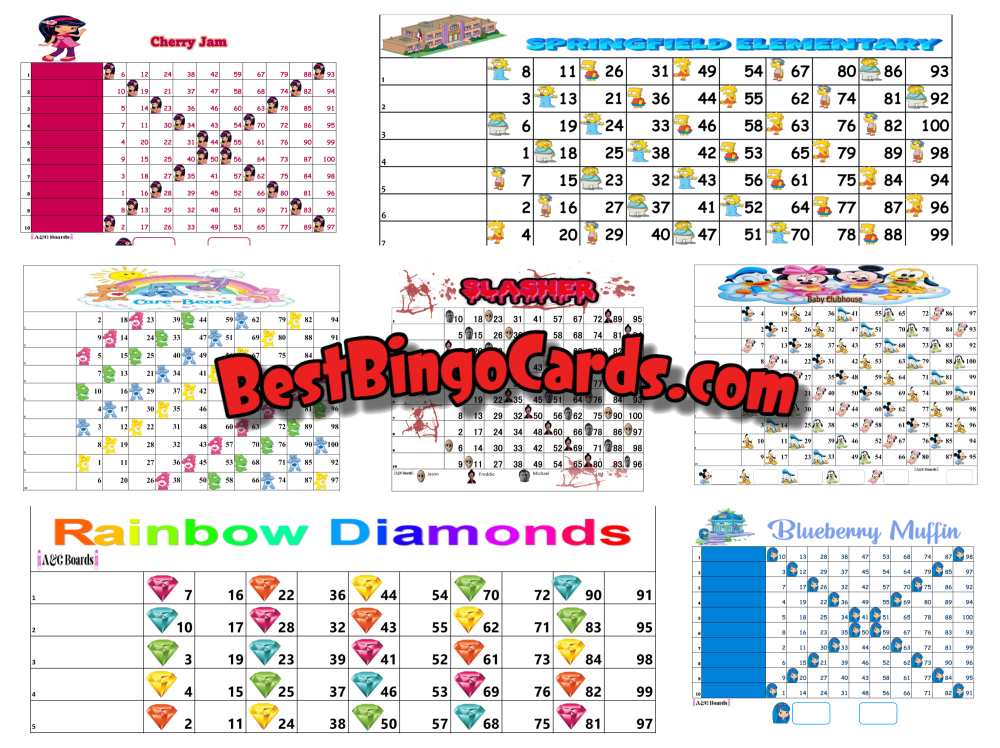Ten Player Package 2 (7 Boards) Bingo Sets